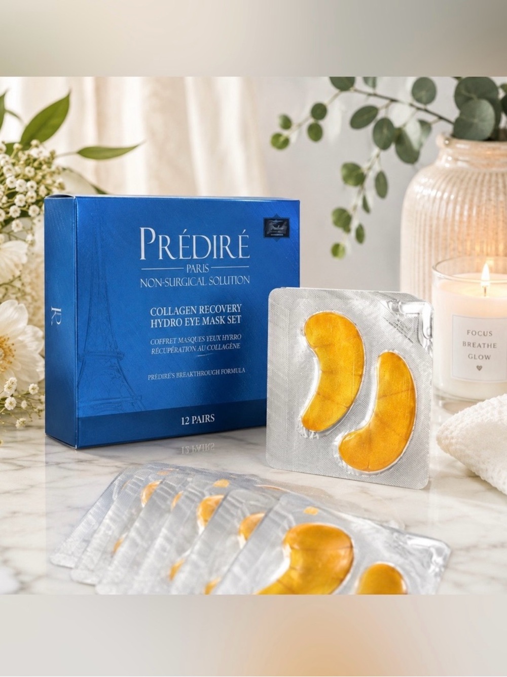 Prédiré Collagen Recovery Hydro Eye Mask - Gold, 12 Pairs